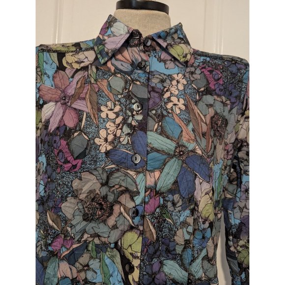 New Snowskins Floral Button-Up Long Sleeve Shirt With "Vail" On Sleeve-702 - Picture 6 of 16